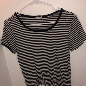 black and white striped crop top